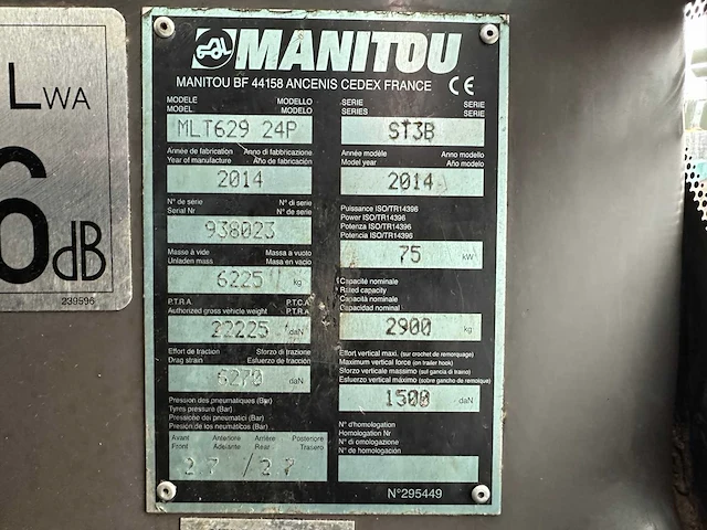 Manitou - mlt629 24p - verreiker - 2014 - afbeelding 39 van  44