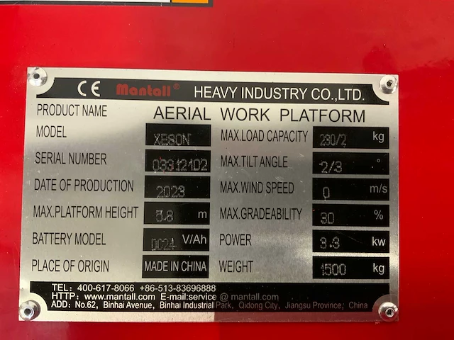 Mantall - 2023 - xe80n - hoogwerker - afbeelding 10 van  23