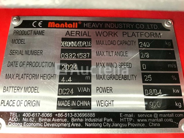 Mantall xe60 mini schaarhoogwerker 6.4m - afbeelding 3 van  28