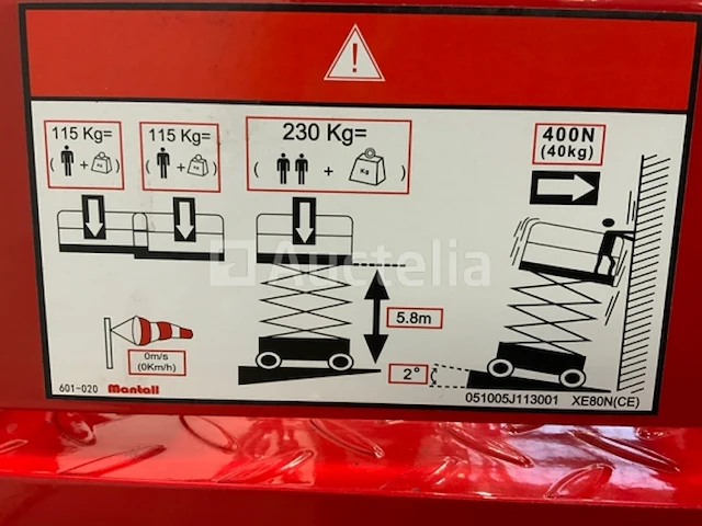 Mantall xe80n schaarhoogwerker 7.8m - afbeelding 3 van  23