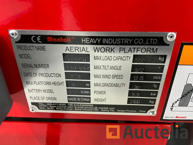 Mantall xe80w schaarhoogwerker 8m - afbeelding 3 van  13