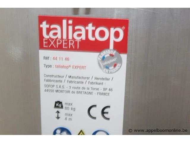 Manuele platenlift taliatop, expert - afbeelding 3 van  3