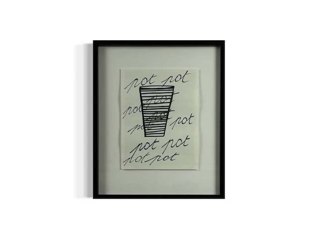 Marcel broodthaers - originele tekening 'pot' - afbeelding 1 van  1