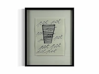 Marcel broodthaers - originele tekening 'pot' - afbeelding 1 van  1