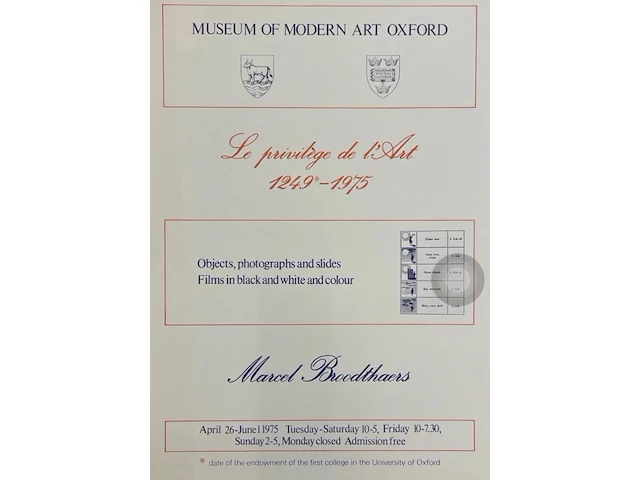 Marcel broodthaers - oxford museum of modern art - afbeelding 1 van  1