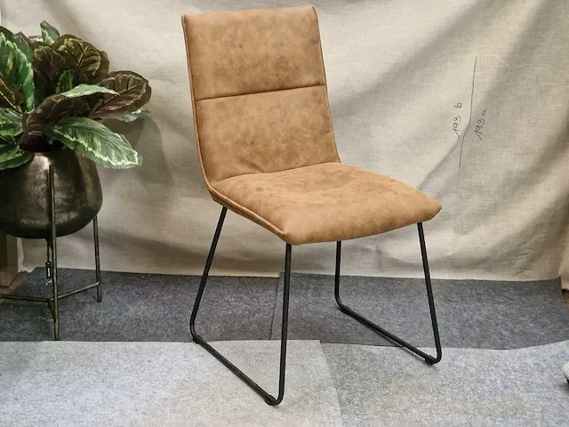 Marco brown microfiber - dining chair (6x) - afbeelding 1 van  6