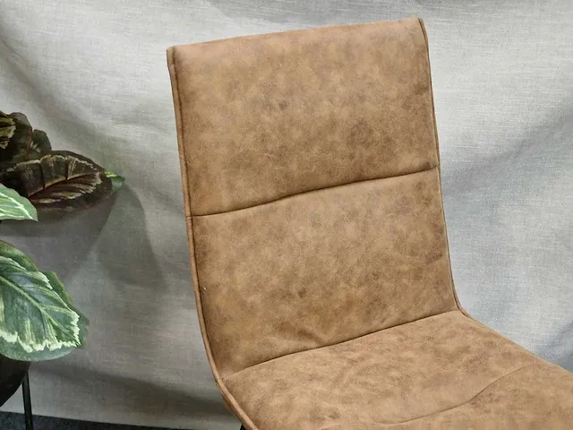 Marco brown microfiber - dining chair (6x) - afbeelding 2 van  6