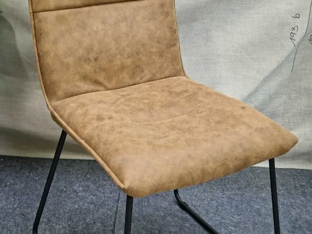 Marco brown microfiber - dining chair (6x) - afbeelding 3 van  6
