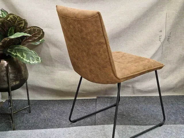 Marco brown microfiber - dining chair (6x) - afbeelding 4 van  6