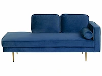 Marineblauwe fluwelen chaise longue aan de rechterkant - afbeelding 2 van  7