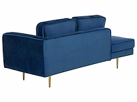 Marineblauwe fluwelen chaise longue aan de rechterkant - afbeelding 4 van  7