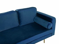 Marineblauwe fluwelen chaise longue aan de rechterkant - afbeelding 5 van  7