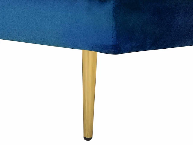 Marineblauwe fluwelen chaise longue aan de rechterkant - afbeelding 6 van  7