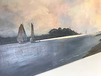 Maritiem olieverfschilderij. vermoedelijke nederlands indië. gesigneerd. - afbeelding 3 van  6