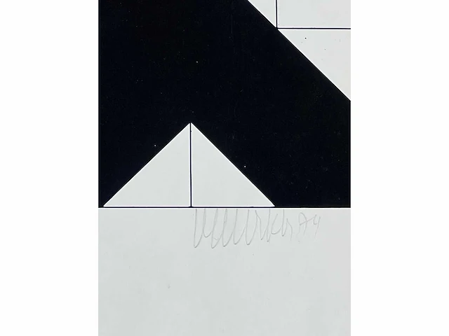 Mark verstockt - geometrische compositie - zeefdruk - afbeelding 2 van  7