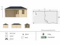 Markku - tuinhuis 28mm 5750x3000x2710mm onbehandeld - afbeelding 5 van  5