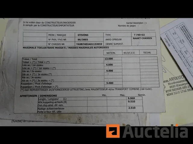 Marktaanhangwagen, stevens, chassis ya9b7402a01132033, bj. 2001 - afbeelding 21 van  44