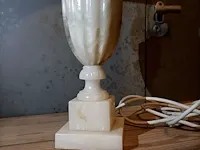 Marmeren tafellamp met kap - afbeelding 4 van  5