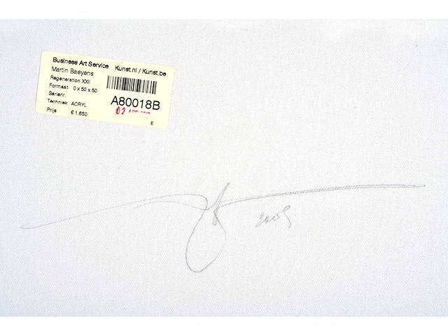 Martin baeyens - regeneration xxii - acryl op doek - 50x50 cm - 2005 - afbeelding 4 van  12