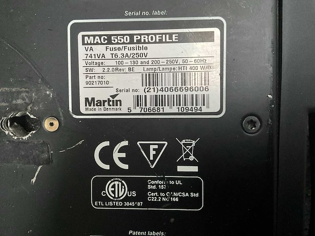 Martin mac 550 profile moving head - afbeelding 4 van  6