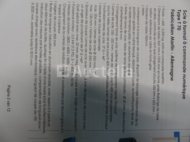 Martin t70 cnc formaat zaag - afbeelding 20 van  22