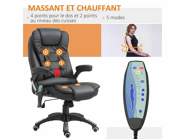 Massage en verwarmde bureaustoel - afbeelding 4 van  6