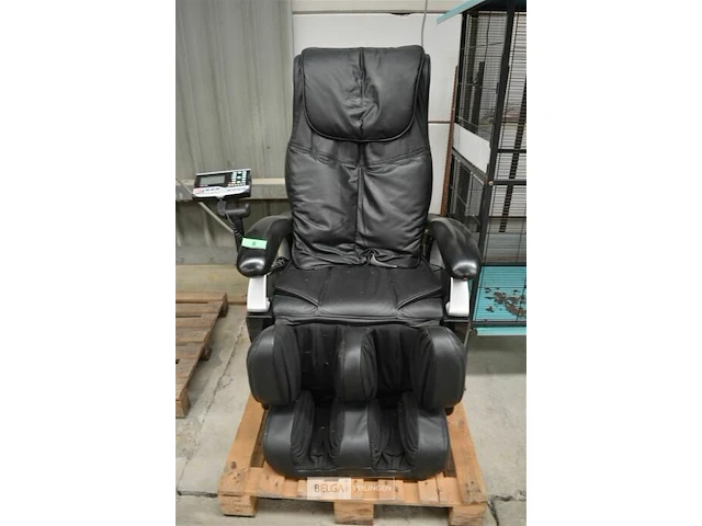 Massage zetel in zwart leder - afbeelding 1 van  4