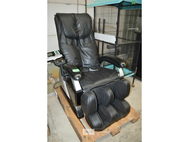 Massage zetel in zwart leder - afbeelding 2 van  4