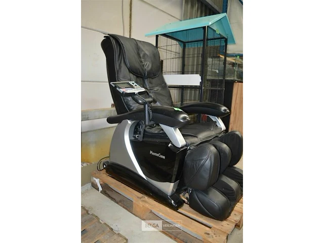 Massage zetel in zwart leder - afbeelding 4 van  4