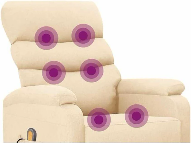 Massagestoel - crèmekleurige stof - afbeelding 1 van  11