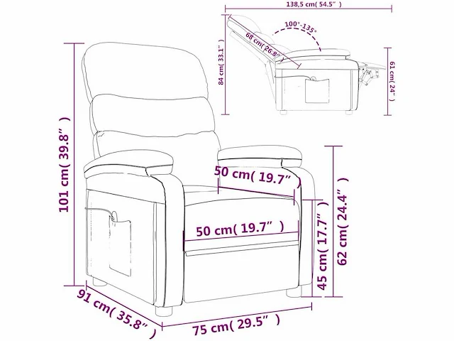 Massagestoel - crèmekleurige stof - afbeelding 5 van  11