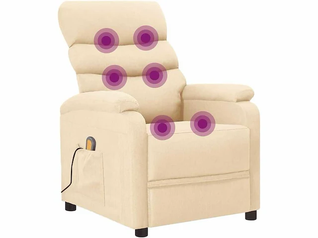 Massagestoel - crèmekleurige stof - afbeelding 6 van  11
