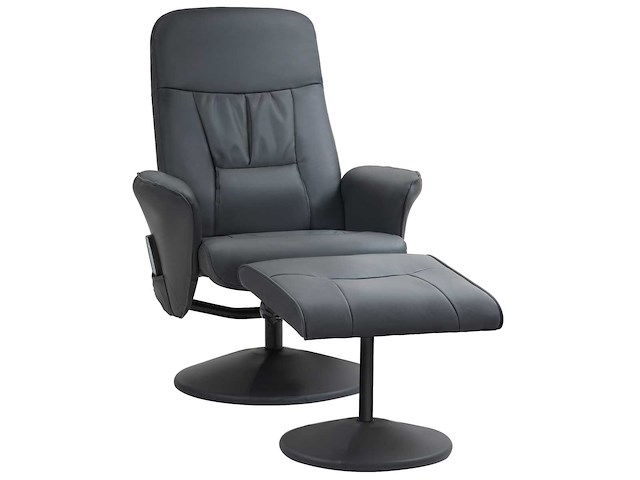 Massagestoel met voetensteun, ergonomische stoel met 10 vibratiepunten - afbeelding 3 van  6