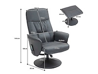 Massagestoel met voetensteun, ergonomische stoel met 10 vibratiepunten - afbeelding 4 van  6