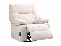 Massagestoel met warmte- en kantelfunctie, draaibaar, tot 150 kg, metalen frame, 98x90x98cm, beige - afbeelding 1 van  5