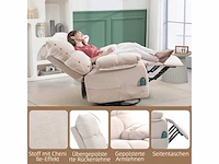 Massagestoel met warmte- en kantelfunctie, draaibaar, tot 150 kg, metalen frame, 98x90x98cm, beige - afbeelding 3 van  5