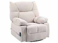 Massagestoel met warmte- en kantelfunctie, draaibaar, tot 150 kg, metalen frame, 98x90x98cm, beige - afbeelding 5 van  5