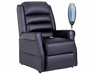 Massagestoel met zit-sta-ondersteuning, relaxstoel met zit-sta-ondersteuning, afstandsbediening inbegrepen, zwart - afbeelding 2 van  9