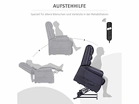 Massagestoel met zit-sta-ondersteuning, relaxstoel met zit-sta-ondersteuning, afstandsbediening inbegrepen, zwart - afbeelding 4 van  9