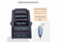 Massagestoel met zit-sta-ondersteuning, relaxstoel met zit-sta-ondersteuning, afstandsbediening inbegrepen, zwart - afbeelding 6 van  9