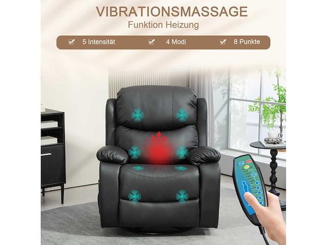 Massagestoel, verwarmde en verstelbare functie - afbeelding 5 van  7