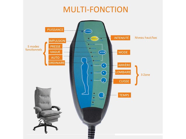Masserende bureaustoel - afbeelding 5 van  7
