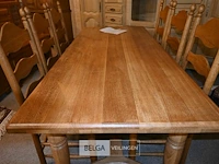 Massief eetkamer tafel met 6 klassieke stoelen - afbeelding 3 van  7