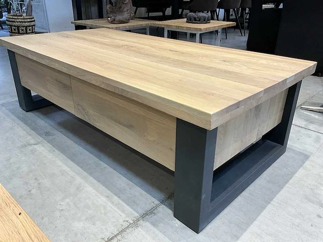 Massief eiken salontafel - afbeelding 4 van  5