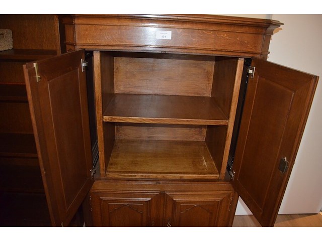 Massief eiken tv kast met 4 deuren ca. 1,40 m hoog en 1 m breed - afbeelding 6 van  6