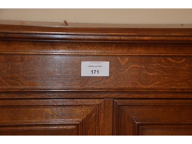 Massief eiken tv kast met 4 deuren ca. 1,40 m hoog en 1 m breed - afbeelding 3 van  6