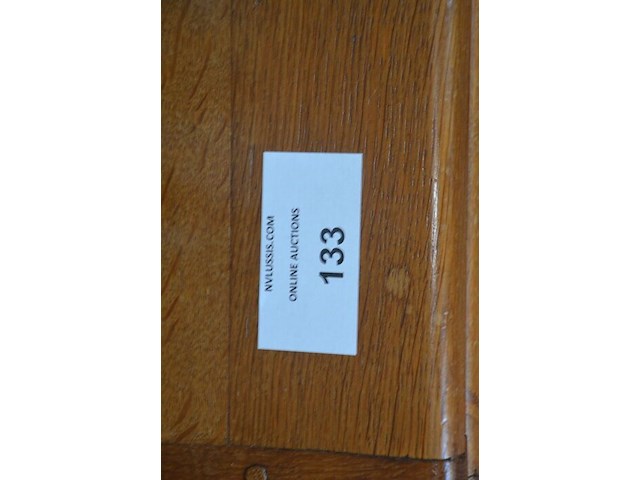 Massief eiken uitschuifbare tafel ca. 2 x 0,80m, 6 massief eiken stoelen, oosters tapijt ca. 3,50 x 2,50m - afbeelding 6 van  13