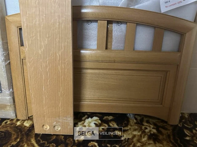 Massief houten bed l200xb90 cm zonder lattenbodem - afbeelding 1 van  4