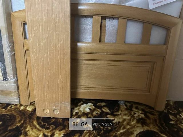Massief houten bed l200xb90 cm zonder lattenbodem - afbeelding 3 van  4