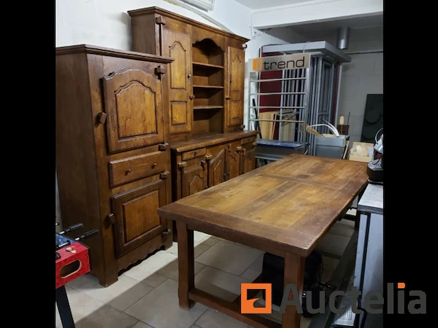 Massief houten eetkamer inclusief, nieuwstaat - afbeelding 1 van  10